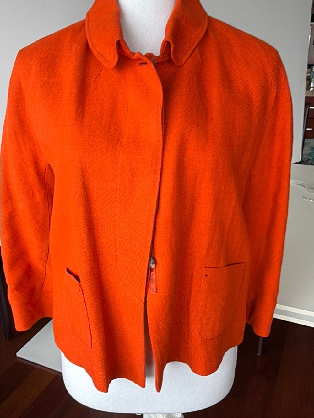 Piazza Sempione Bright Orange Rounded Collar Jacket